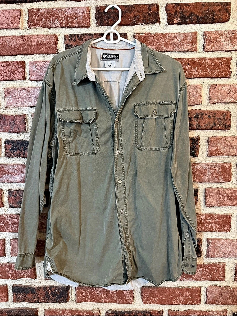 Columbia Men's Utility Shirt Green Size XL Like New